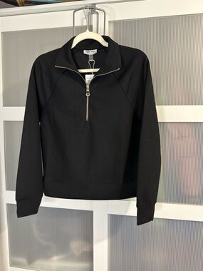 Cable & Gauge Black Half-Zip Pullover Jacket
